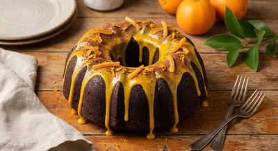 Orange Glazed Cocoa Bundt Cake
