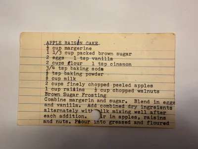 Scan page 1 of Apple Raisin Cake