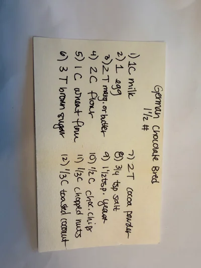 Scan page 1 of German Chocolate Bread