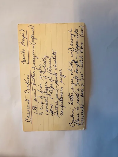 Scan page 1 of Crescent Cookies (Doris Recipe)