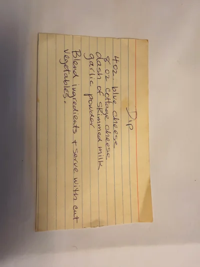 Scan page 1 of Blue Cheese Dip