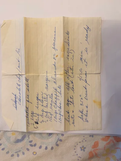 Scan page 1 of Chocolate Chip Nut Pie