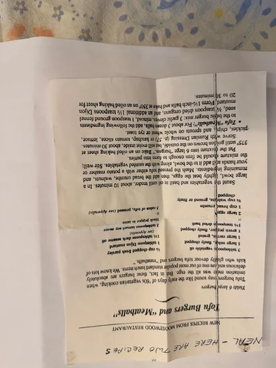 Scan page 1 of Tofu Burgers and "Meatballs"