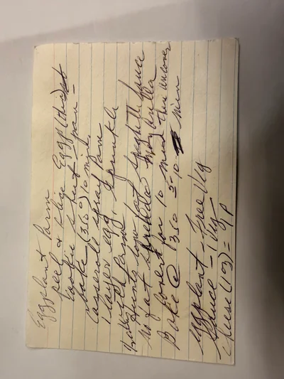 Scan page 1 of Eggplant Parmesan