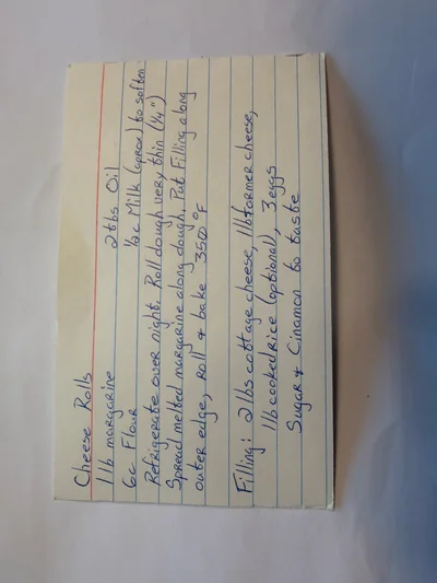 Scan page 1 of Cheese Rolls