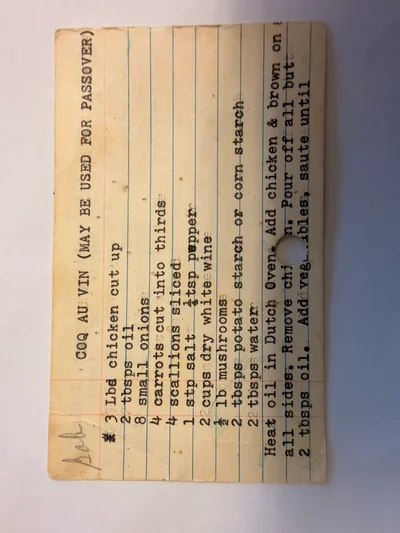 Scan page 1 of COQ AU VIN