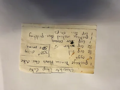 Scan page 1 of Chocolate Chip Cake