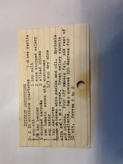 Scan page 1 of Chicken Jardiniere