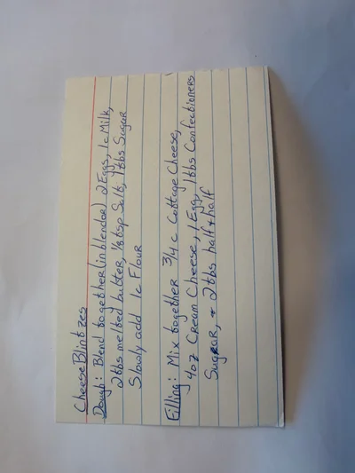 Scan page 1 of Cheese Blintzes