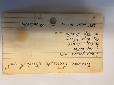 Scan page 1 of Viennese Crescents (Irene's Recipe)